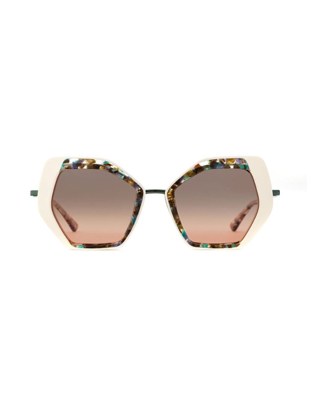 New Etnia Barcelona Women's Sunglasses White Square Brown Lens Acetate Frame